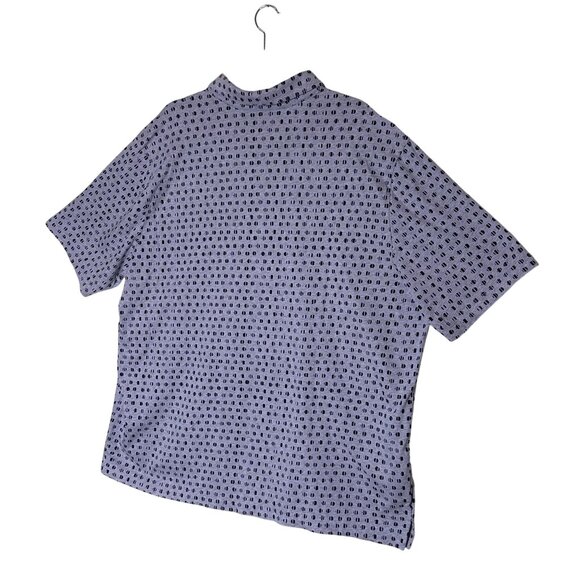 Perry Ellis Mens 2XLT Polo Shirt Lavender/Black Dot Pattern Short Sleeve - Picture 2 of 11